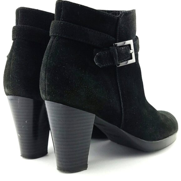 College Aqua Protect Waterproof Black Suede Ankle Boots Buckle Side Zip  Size 8M - Picture 8 of 15
